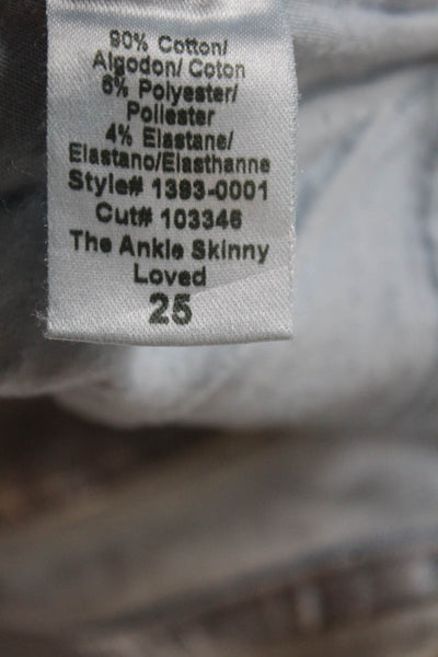 Current/Elliott Womens High Rise Skinny Crop Jeans Blue Size 24 25 Lot 2