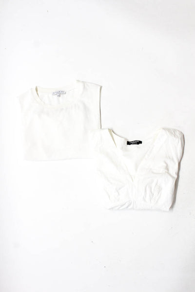 Current Air Calvin Klein Womens Tied Darted Blouse Tops White Size S 4 Lot 2