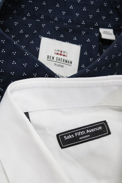 Black Saks Fifth Avenue Ben Sherman Mens Shirts White Size L 16 Lot 2