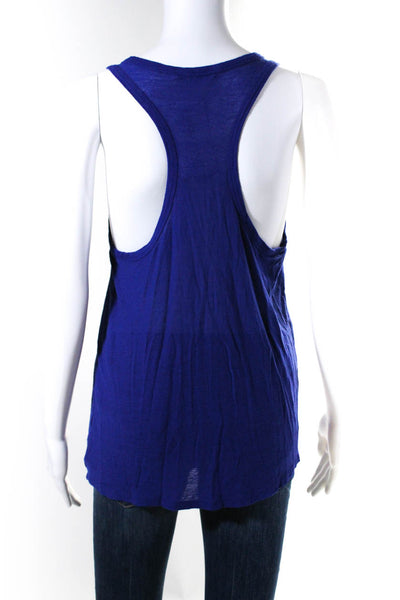 T Alexander Wang Womens Scoop Neck Solid Tank Top Blue Size Small