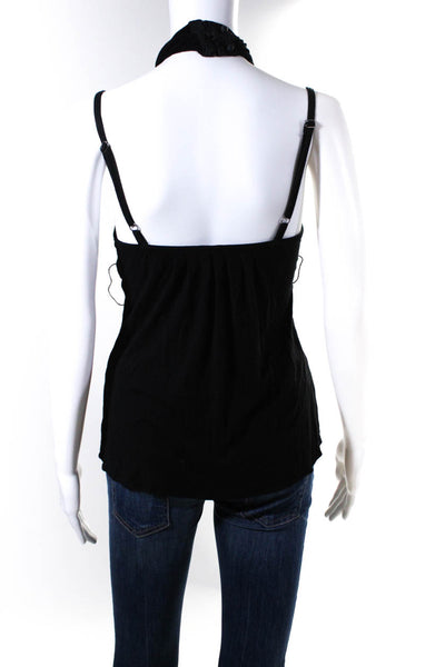 Theory Womens Scoop Neck Sleeveless Solid Pleated Blouse Top Black Size Small