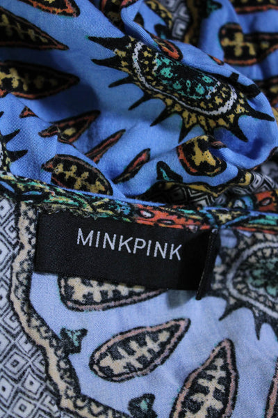 MINKPINK Womens Halter Neck Sleeveless Abstract Tank Top Multi Size Small