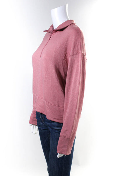 Workshop Republic Clothing Womens Turtleneck Solid Sweatshirt Pink Size Small