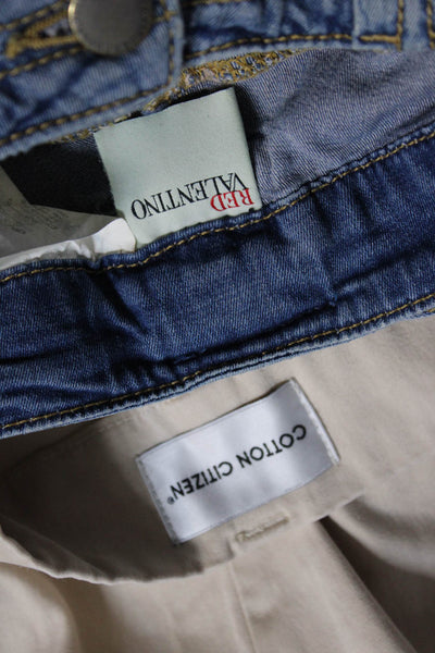 RED Valentino Cotton Citizen Womens Khaki Pants Denim Shorts Size 24 XS Lot 2