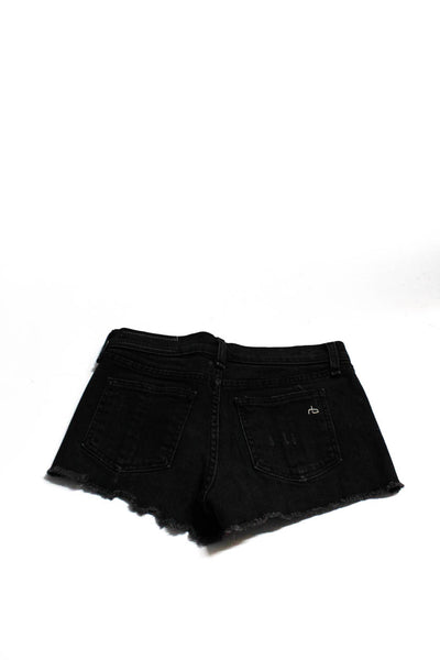 Rag & Bone Womens Distressed Cuffed Denim Shorts Black Blue Size 24 Lot 2