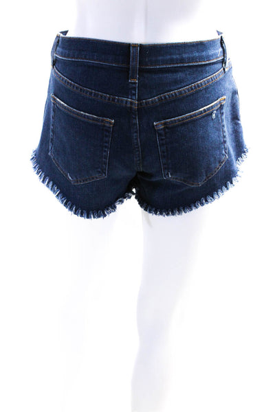 L'Agence Womens Low Rise Cutoff Denim Shorts Blue Size 24