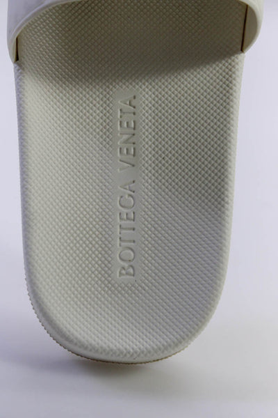 Bottega Veneta Womens Quilted Textured Rubber Slides Sandals White Size 37 7