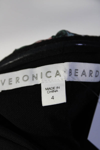 Veronica Beard Womens Strapless Ruffle Paisley Maxi Dress Black Pink Green Sz 4