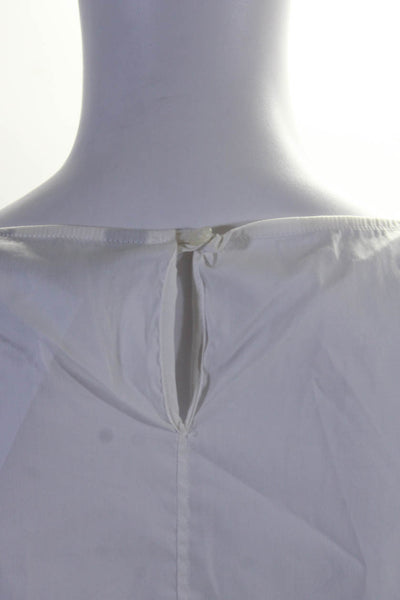 Aquascutum Women's Long Sleeve Peplum Blouse White Size M