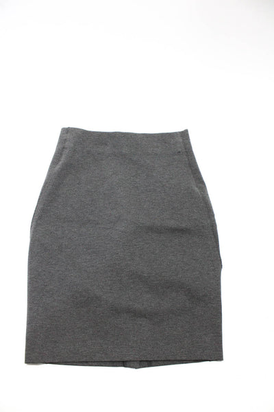 Donna Karan New York Womens Back Zip Knee Length Pencil Skirt Gray Size Petite