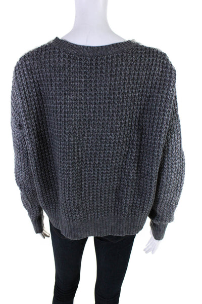 Autumn Cashmere Women's Cable Knit Crewneck Sweater Gray Size S