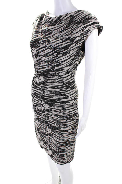 Artelier Nicole Miller Womens Textured Sleeveless Dress Black Beige Size 4