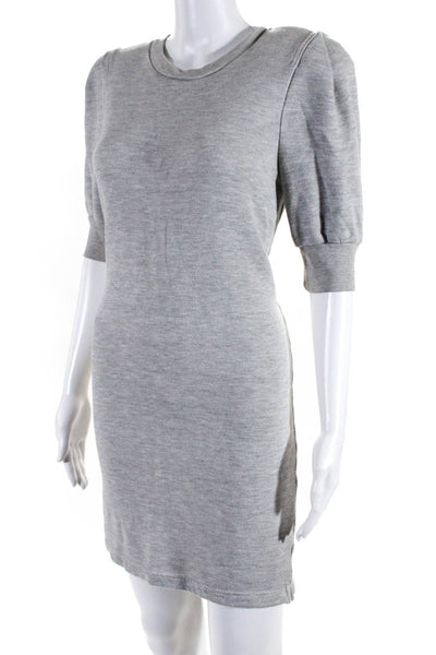 Current/Elliott Women's Puff Sleeve Crewneck Shirt Dress Gray Size 1