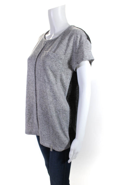 10 Crosby Derek Lam Womens Short Sleeve Crew Neck Sweater Gray Size Medium