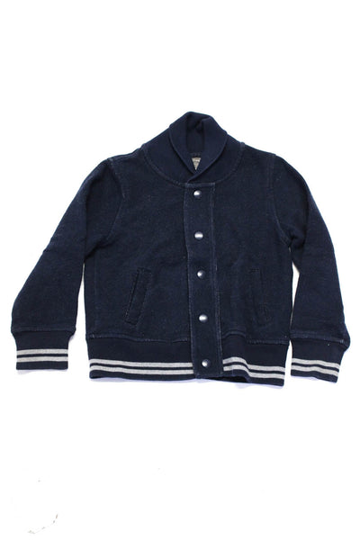 Crewcuts Like Lightning Boys High Collar Snap Button Cotton Jacket Blue Size 3
