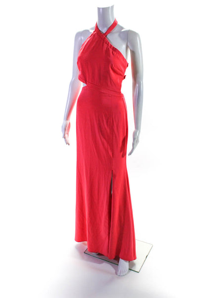 Love by Theia Womens Coral Mermaid Gown Size 4 13498822