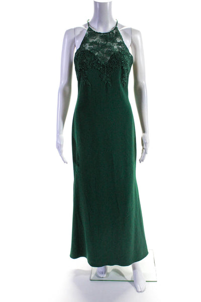 Badgley Mischka Womens Emerald Lace Tyler Gown Size 4 10562210