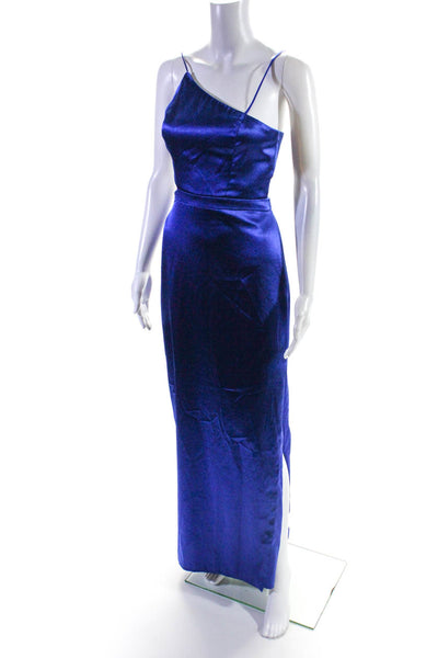 Aidan AIDAN MATTOX Womens Royal Blue Satin Dress Size 4 13514618