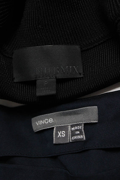Intermix Vince Women's Ribbed Top Long Sleeve Blouse Black Navy Size XS P Lot 2