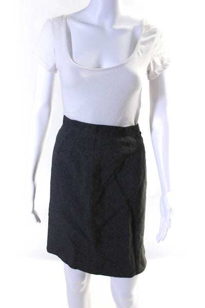 Giorgio Armani Le Collezioni Women's Wool Blend Pencil Skirt Gray Size 8