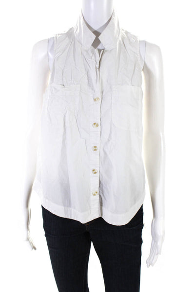 HD In Paris Women's Sleeveless Button Down Shirt White Size 6