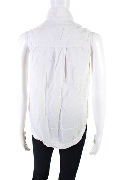 HD In Paris Women's Sleeveless Button Down Shirt White Size 6