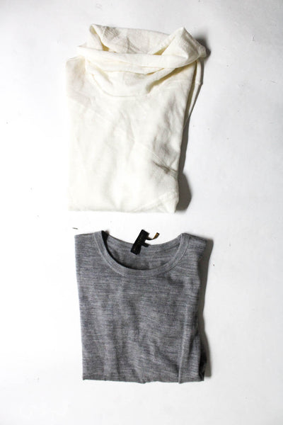 Chaser Velvet Womens Tee Shirts Gray White Size Medium Petite Lot 2