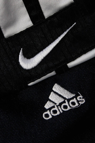 Nike Adidas Mens Striped Elastic Athletic Basketball Shorts Navy Size L XL Lot 2