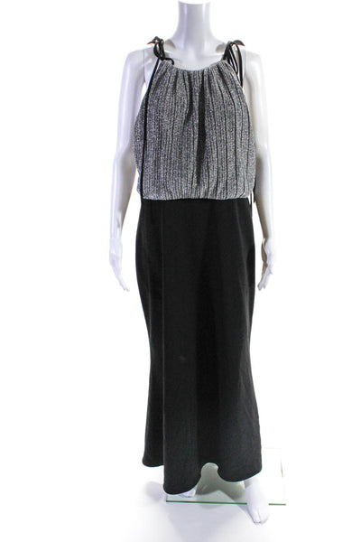 Badgley Mischka Womens Metallic Combo Gown Size 16 10945638
