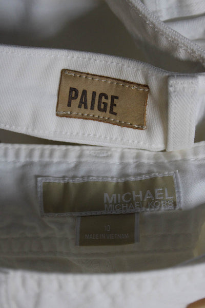 Michael Kors Women's Mid-Rise Cargo Pant White Size 10 Lot 2
