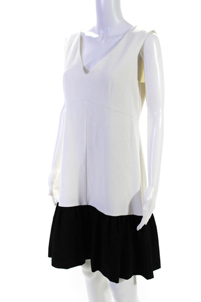 Leifsdottir Women's Sleeveless V Neck Shift Dress White Size 8
