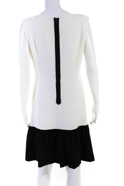 Leifsdottir Women's Sleeveless V Neck Shift Dress White Size 8