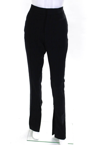 IRO Womens Wool High-Rise Pinstripe Print Split Hem Dress Pants Black Size 17W
