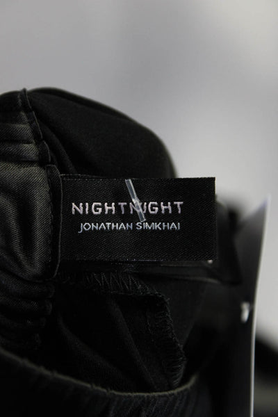 Night Night Jonathan Simkhai Womens Tie Waist Satin Pajama Pants Black Size XL