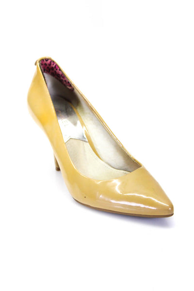 Michael Michael Kors Womens Pointed Toe Patent Leather Heel Pumps Brown Size 7.5
