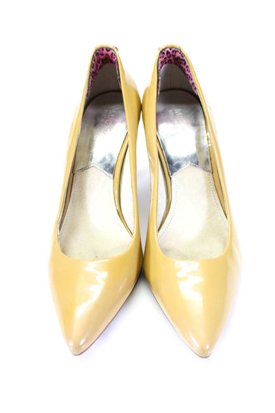 Michael Michael Kors Womens Pointed Toe Patent Leather Heel Pumps Brown Size 7.5