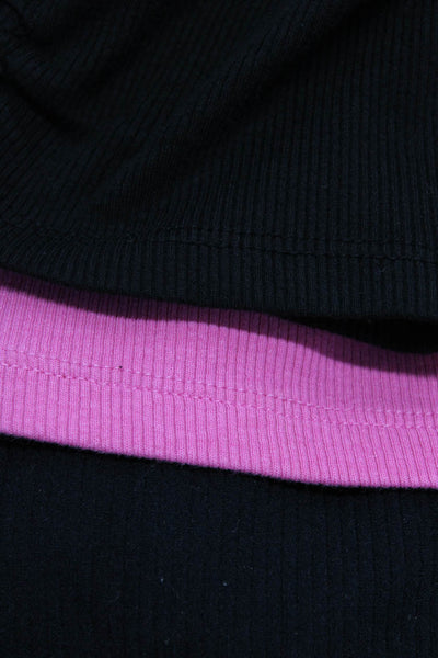 Zara Women's Ribbed Tops Black Pink Size XS S Lot 3