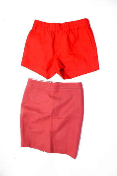 J Crew Women's Pencil Skirt Casual Shorts Red Size 0 Lot 2