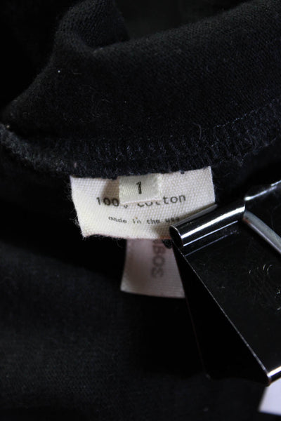L Agence Womens Strapless Solid Striped Cotton Midi Dress Black Size 1