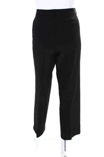 Emporio Armani Womens Pleated Button Straight Leg Dress Pants Black Size EUR44