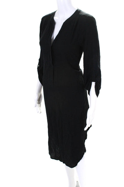 Cupio Womens Buttoned High Low Maxi Dress Black Size M