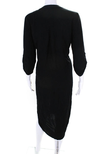 Cupio Womens Buttoned High Low Maxi Dress Black Size M