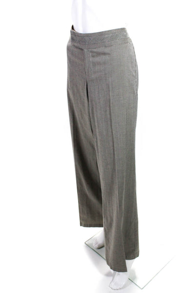 Nanette Lepore Women's Low Rise Plaid Wide Leg Dress Pants Brown Size 10