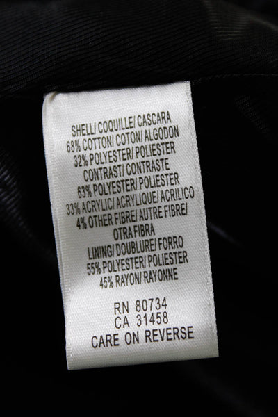 BCBGMAXAZRIA Womens Cotton Chain-Link Trim Short Sleeve Jacket Black Size M