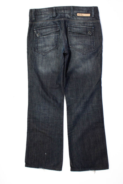 G. Star Mens Cotton Dark-Wash Mid-Rise Straight Leg Denim Jeans Blue Size 28