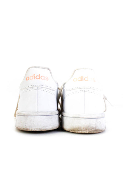 Adidas Womens Leather Lace Up Low Top Advantage Sneakers White Size 7.5