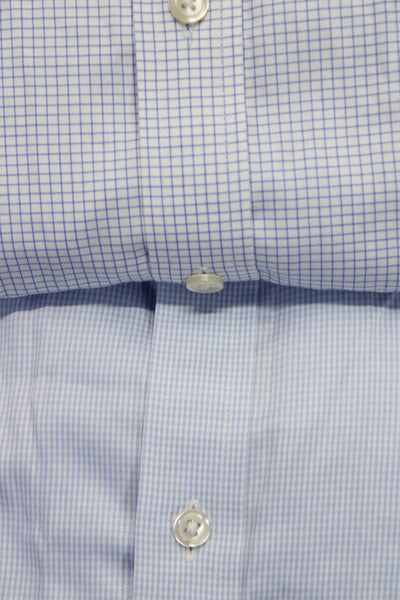 Charles Tyrwhitt Mens Collared Soli Check Button Down Shirts Blue Size 15.5 Lot