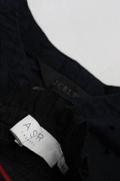 J Crew ASTR Womens Solid Cut Out Cotton Blouse Tops Blue Black Size 4/S Lot 2