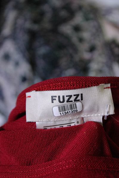 Fuzzi Womens Solid Ruffle Top Size 2 11341428