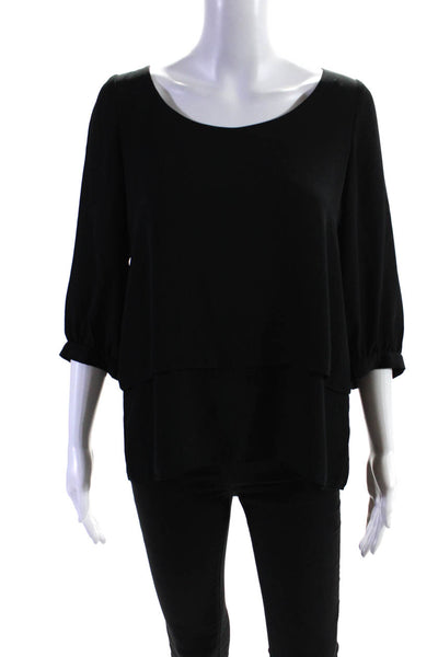 Paper Crown Womens Black Tiered Top Size 4 11206795